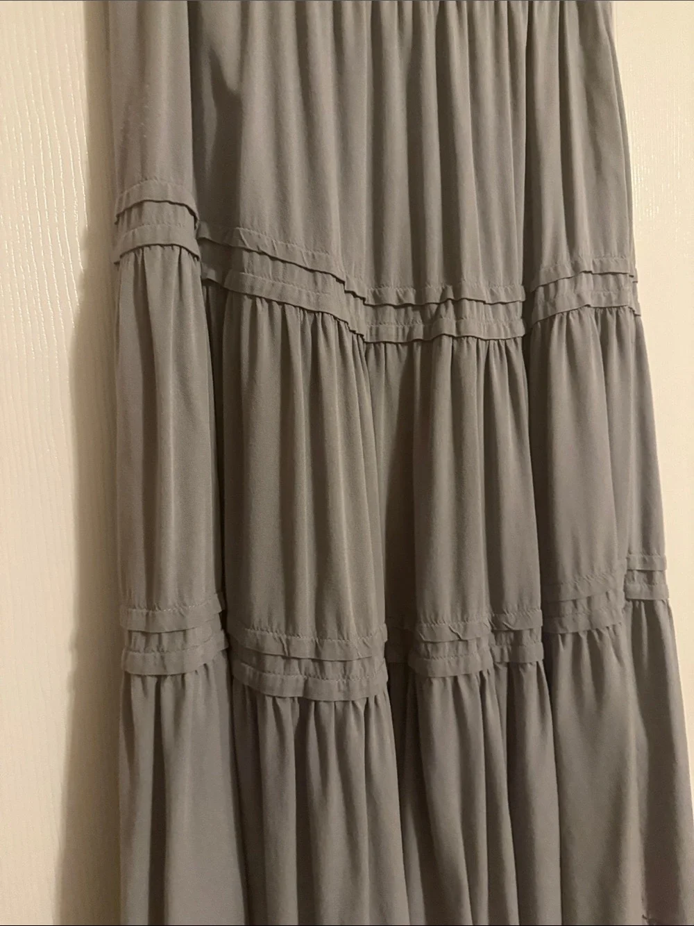 tea n rose Gray Tiered Maxi Skirt